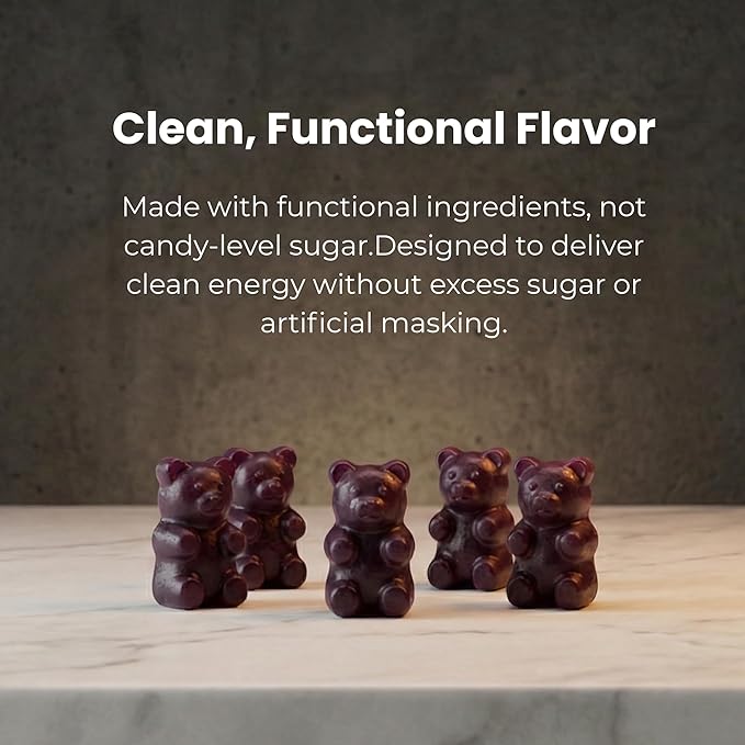 Caffeine and L-Theanine Gummies, Berry Flavor – Smooth Energy and Calm Focus with 50mg Caffeine and 100mg L-Theanine per Gummy; Clean, Crash-Free Energy Gummies for Work, Study & Daily Productivity