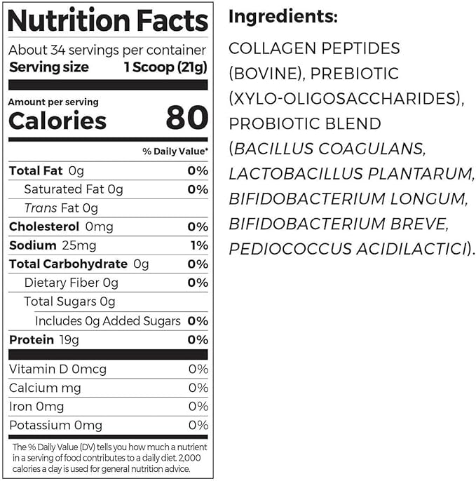 Orgain Collagen +Superfoods with 20 Grams of Grass-Fed Collagen and Vitamin C, Unflavored, 25.6 oz