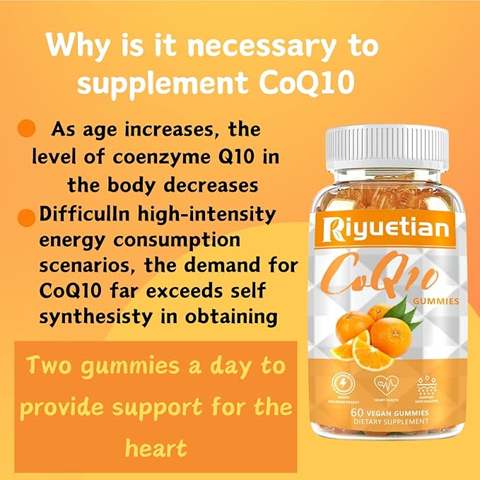 2 packCOQ10 Gummies - CoQ10 500mg + Omega-3 EPA/DHA + Magnesium Glycinate + Zinc Citrate, to Support Heart Health, Energy Production, Immune System & Mineral Absorption
