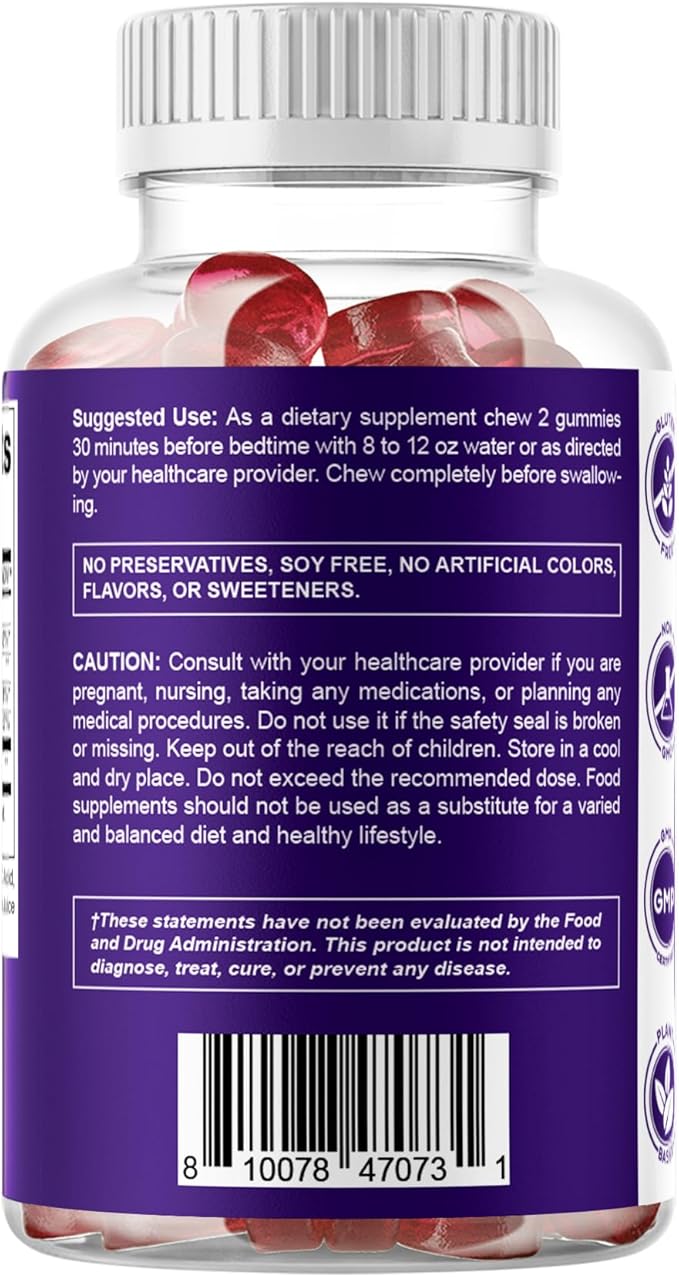 Vitamatic Melatonin Gummies – (2.5 mg, 5 mg & 10 mg Doses) | 60 Vegan Gummies per Bottle | Pack of 2
