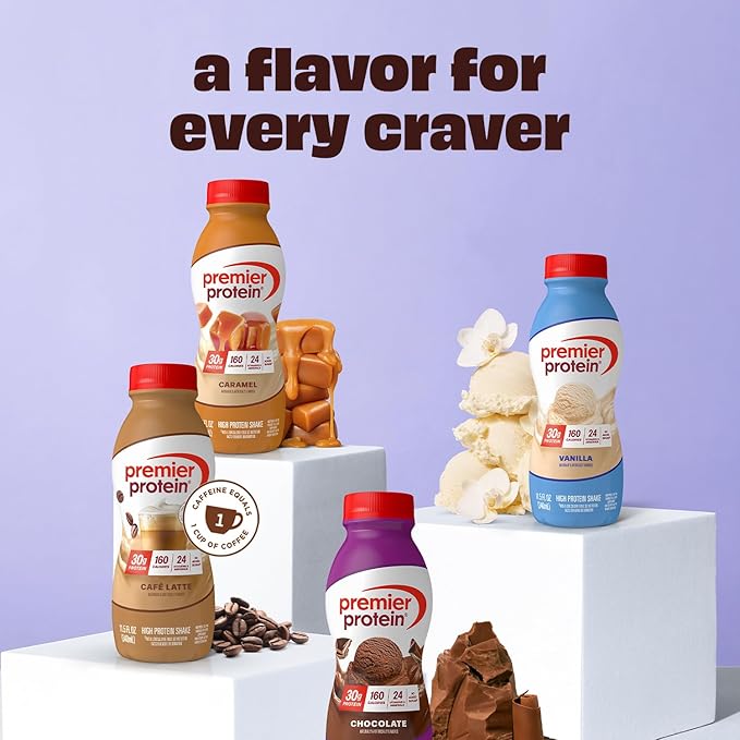 Premier Protein Shake, Chocolate, 30g Protein, No Added Sugar, 24 Vitamins & Minerals to Support Immune Health, 11.5 fl oz, 6 Pack