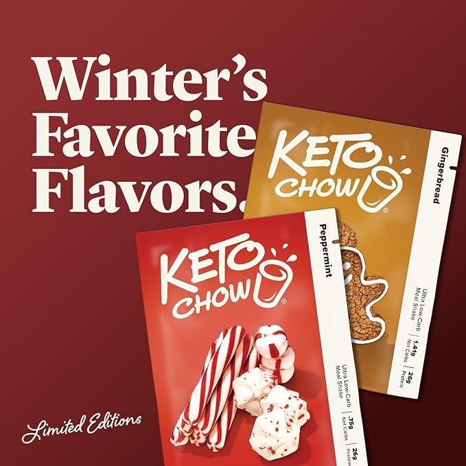 Keto Chow Gingerbread | Keto Meal Replacement Shake Powder | Nutritionally Complete Food | Low Carb Keto Meals | Delicious Easy Meal Substitute Drink | Protein Rich You Choose The Fat | Single Meal
