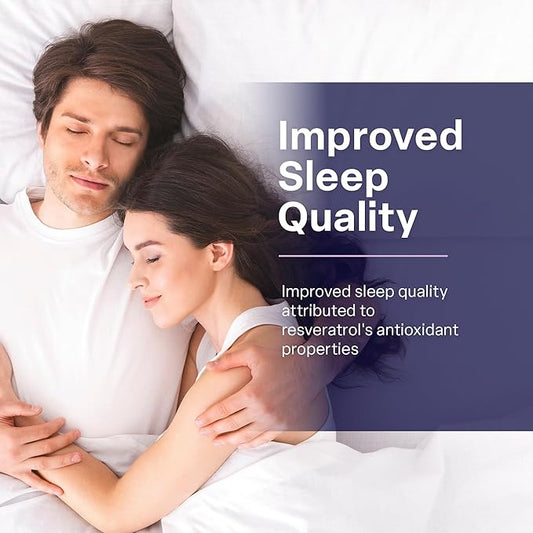 Sleeping Pills & Resveratrol Supplement for Anti Aging - Sleep Supplement with Melatonin, Resveratrol, Zinc & Magnesium - Wake Up Looking Younger with Non Habit Forming Sleep Meds - 60 Caps