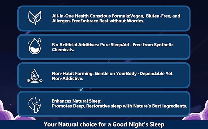 Natural Sleep Aid Gummies - Melatonin Free Supplement - Sleep+ Gummies for Adults - Promote Deep Restful Sleep Naturally Relaxing-60count(2pcs