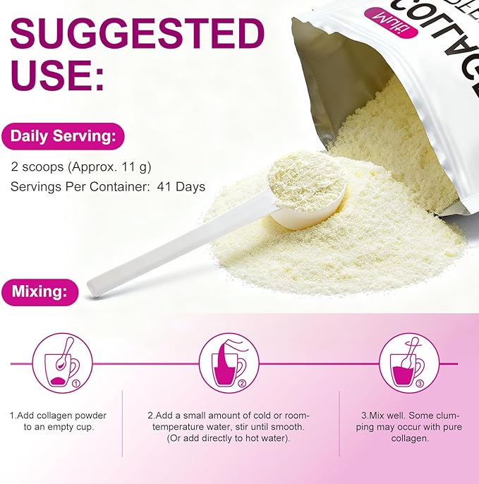 Multi Collagen Peptides Powder, 1lb – Types I, II, III, V, X | Hydrolyzed Collagen with Biotin, Vitamin C, Hyaluronic Acid, Keratin & Elastin | Supports Skin Hair Nail & Joint, Grass-Fed
