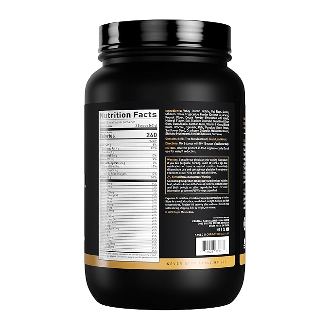 Kaged Clean Meal Powder | Chocolate Peanut Butter | Meal Replacement Shake | Whey Protein Isolate | Clean Carbs, MCT Oil Fats, Organic Vitamins and Minerals | Supplements for Men & Women | 20 Servings