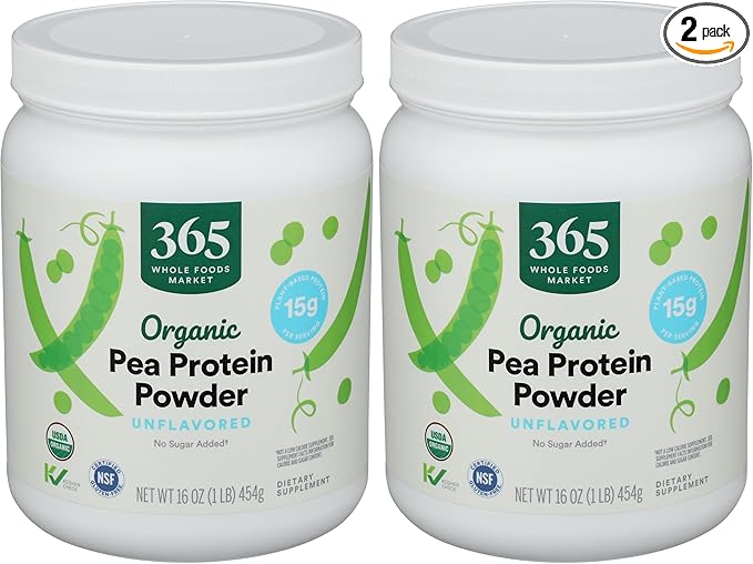 365 by Whole Foods Market, Organic Pea Protein, 16 Ounce (Pack of 2)