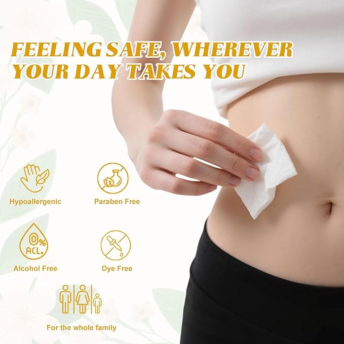 Feminine Wipes Individually Wrapped, Flushable Wipes Travel,Feminine Care Vaginal Wipes for Adult,Women, Girl and Homeless (Pack of 400,Chamomile)