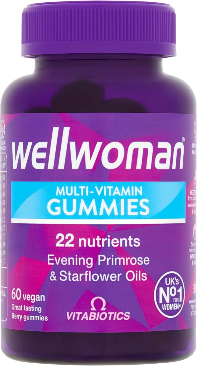 Wellwoman Multivitamin Gummies - Once a Day Essential Vitamin for Women | Energy, Immune, and General Health | Vegan Formula with Evening Primrose, Vitamin B6, B12, and More