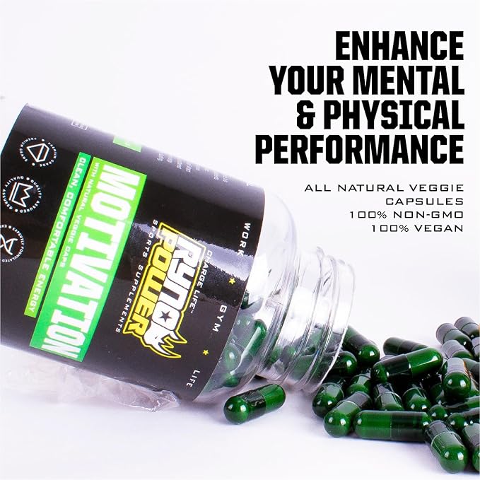 Ryno Power Motivation Pre-Workout Focus Energy Supplement Capsules (30 Servings)