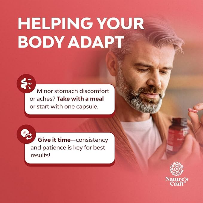 Natures Craft Red Yeast Rice with CoQ10 Supplement - Advanced Healthy Heart & Healthy Cholesterol Levels Formula for Men & Women - Red Yeast Rice Capsules with 1200 mg per Serving and CoQ10-120 Count