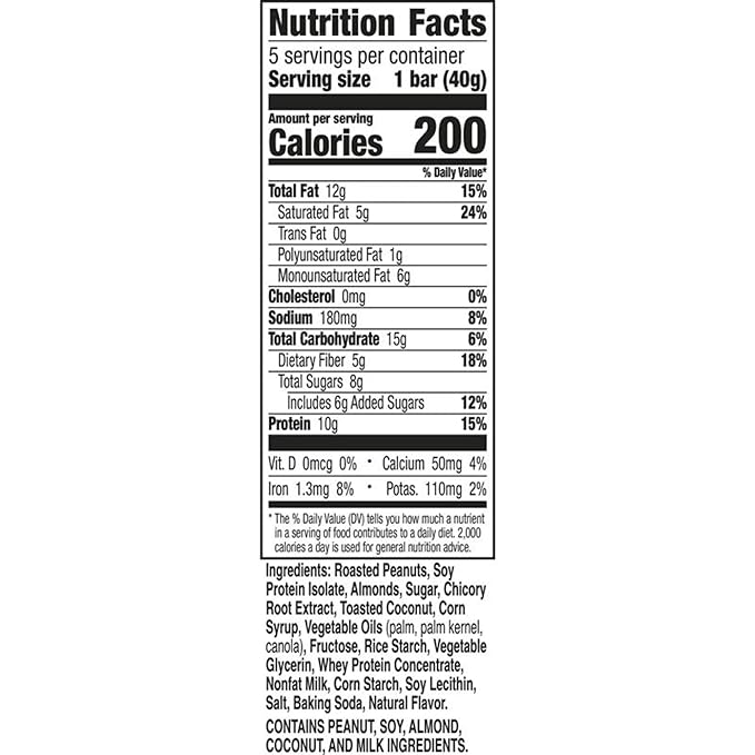 Nature Valley Protein Chewy Snack Bars, Coconut Almond, 5 Bars, 7.1 oz