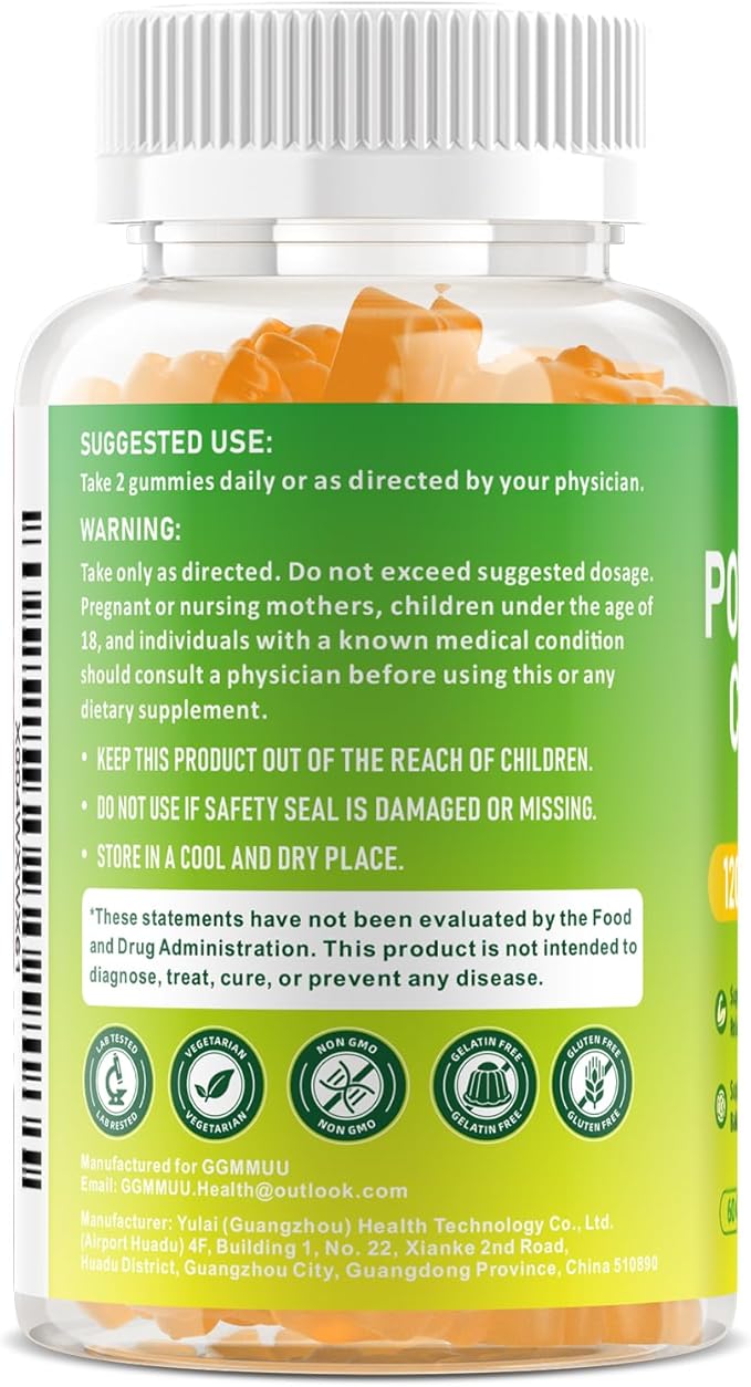Potassium Citrate Gummies 1200mg, Chewable Potassium Supplement for Adults & Kids - Supports Muscle Health, Leg Cramps & Electrolyte Balance, Sugar-Free, Vegan, Pineapple Flavor, 60 Count