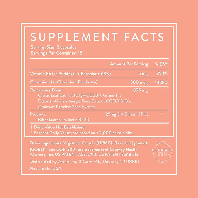 Arrae MB-1 Metabolism Support Supplement for Women | Natural Digestive & Energy Formula | 30 Capsules