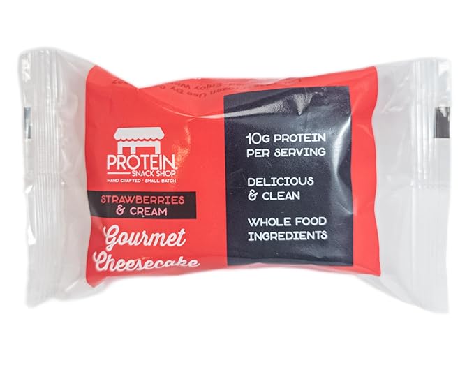 Low Carb Protein Cheesecake Bars | High Protein, Gluten-Free, Clean Ingredients Snack Bars (20, Strawberry)