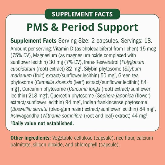 PMS & Period Relief - Menstrual Cramp Relief: No More Period Cramps, Mood Swings, or Bloating. PMS Supplement for Happy Hormones and Period Relief. (40 Count)