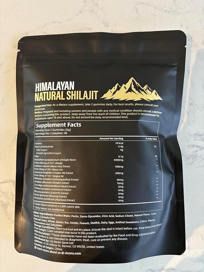 Shilajit* Gummies,Pure Himalayan* micronutrient Supplement, Himalayan Premium Ingredient with Shilajit, Ashwagandha, Gokshura, Fulvic Acid & 85+ Trace Minerals I for Men & Women ((4000MG/2 Bag))
