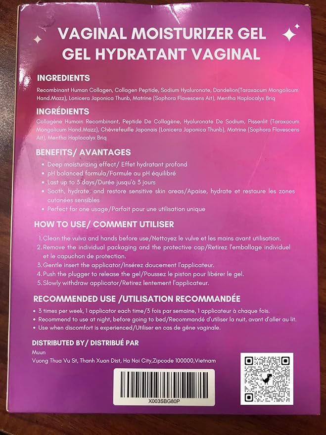 Muun Vaginal Moisturizer - Pack 12 Immediate Intimate Hydration - Dryness Burning Itching Discomfort Relief with Hyaluronic Acid - pH Balance - Estrogen & Hormone Free, Long-Lasting