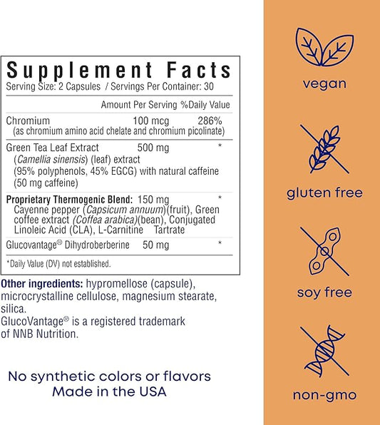 her own Boost, Helps Boost Energy, Supports Metabolism, Proprietary Thermogenic Blend, Green Tea Leaf Extract, Gluten and Soy Free, Vegan, 60 Capsules, 30 Servings, Small, Multi