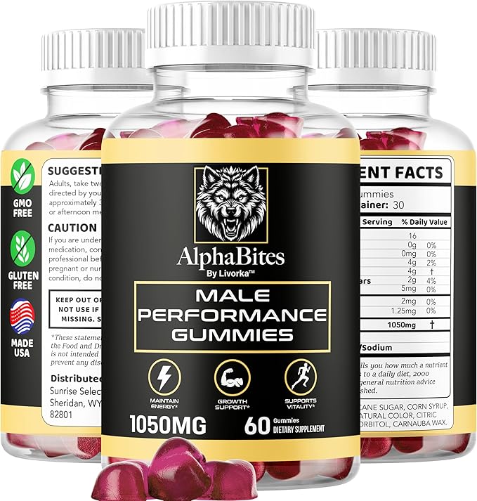 Alpha Bites - Original Formula 7 in 1 Alpha Bites Gummies, AlphaBites for Men, Official Advanced Premium Performance and Energy, Alpha Bite Gummy Reviews, for 1 Month