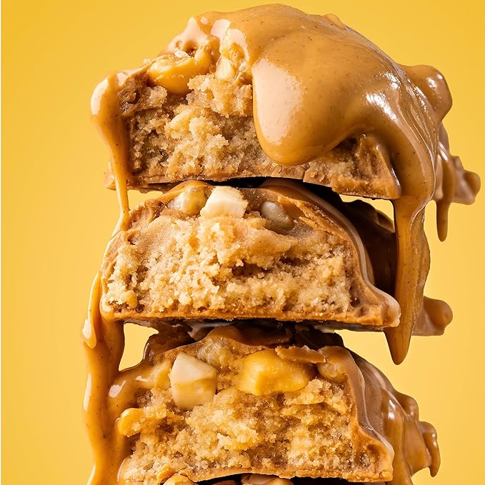 FITCRUNCH Snack Size Protein Bars, 6-Layer Baked Bar, 1g of Sugar, Gluten Free & Soft Cake Core (9 Bars, Peanut Butter Cookie)