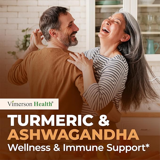 Ashwagandha Organic Turmeric Curcumin Supplement with Ginger Root & Black Pepper – Joint Health, Energy & Immune Support – Antioxidant Blend with 95% Curcuminoids – 2 Pack