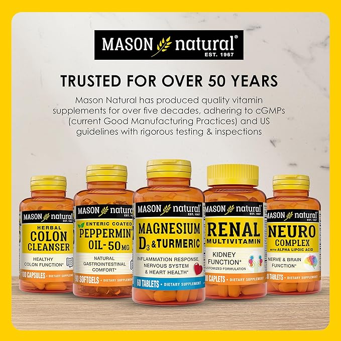 MASON NATURAL Vitamin K2 + D3, 100,Day Supply, with Calcium for Normal Bone and Muscle Support, Tablets