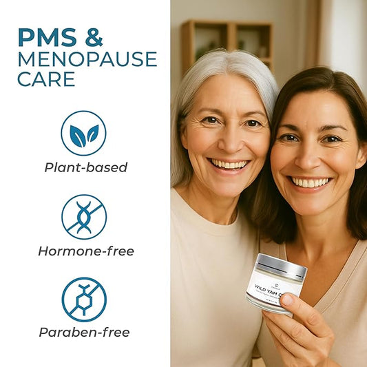 Natural Wild Yam Cream for Hormone Balance, PMS & Menopause Relief, Hot Flashes & Night Sweat Support; Smooth Fast-Absorbing Moisturizer – 2oz, Gift for Mother (2 oz, Unscented)