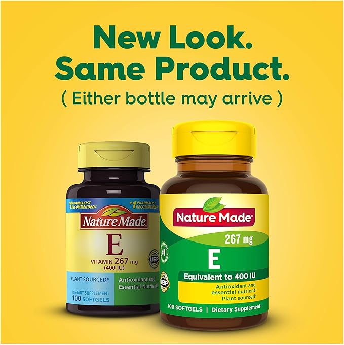 Nature Made Plant Sourced Vitamin E 267 mg (400 IU) d-Alpha Softgels, 100 Count for Antioxidant Support (Pack of 3)