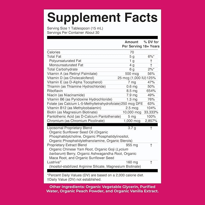 MARYRUTH'S Women's Multivitamin + Lustriva Hair Growth Liposomal | Biotin 10000mcg | Clinically Tested for Thicker, Fuller Hair, Improved Facial Fine Lines & Wrinkles | Ages 18+ | 15.22 Fl Oz