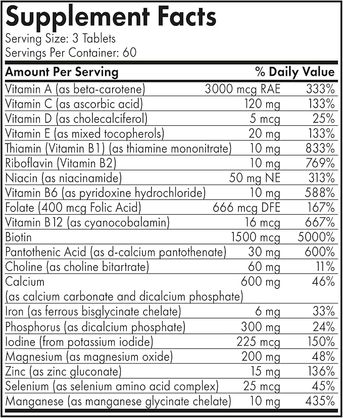 Futurebiotics Hair, Skin & Nails Beauty MultiVitamin with Biotin, Hair Vitamins and Skin Vitamins that Promote Healthy Hair and Nail, 180 Tablets