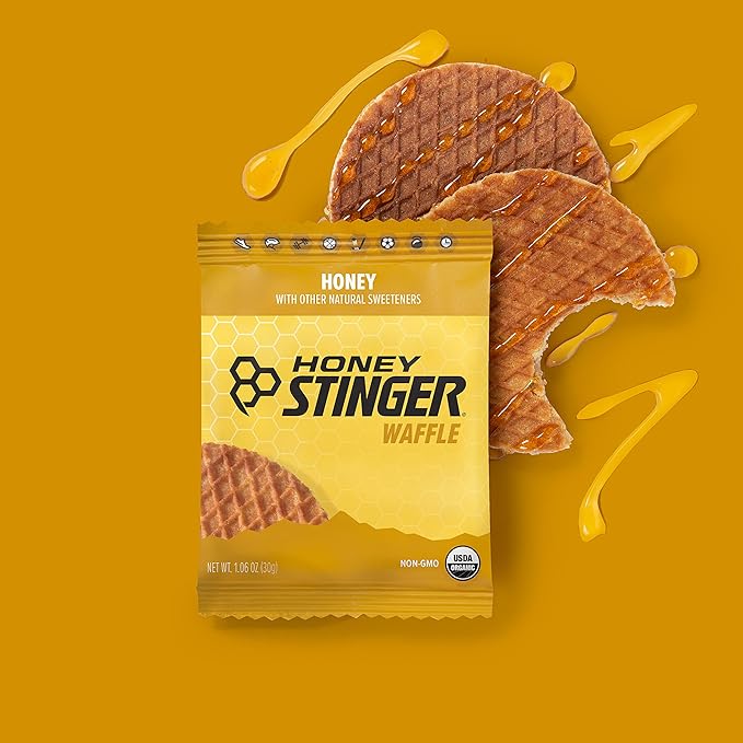 Honey Stinger Organic Honey Waffle, Energy Stroopwafel for Exercise, Endurance and Performance, Sports Nutrition for Home & Gym, Pre and Post Workout, 16.96 Ounces (Pack of 16)
