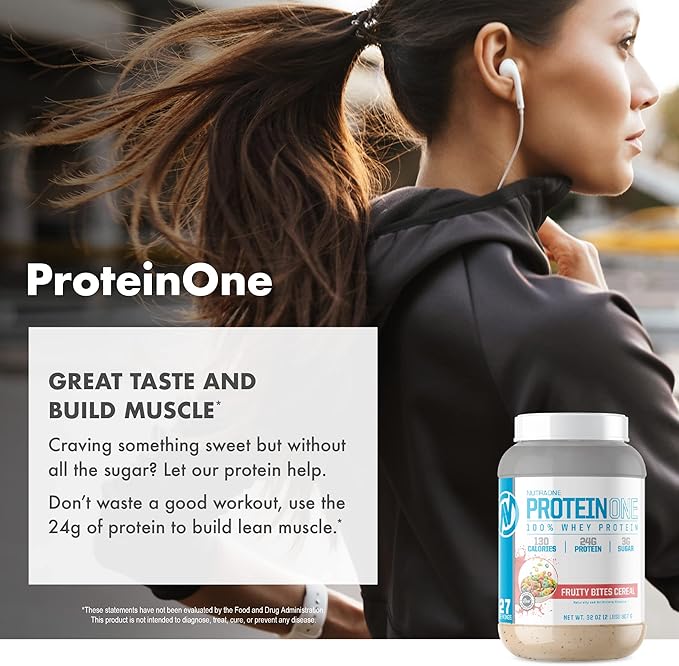 NutraOne ProteinOne Whey Protein Promote Recovery and Build Muscle with a Protein Shake Powder for Men & Women (Chocolate PB Cup - 2 LB)