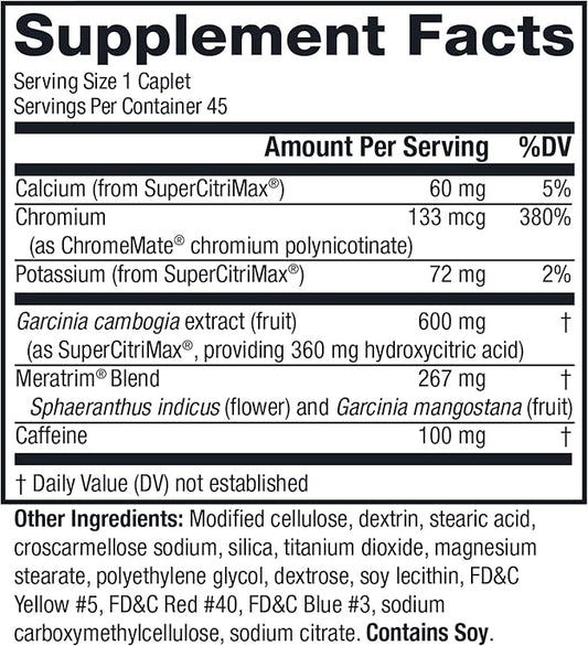 MetaboLife Ultra - Dietary Supplement - Hunger Supplement for Women & Men - 800 mg, 45 Caplets