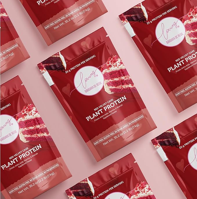 Loving it by Barbara de regil Plant Based Protein red Velvet Cake 26 Servings 2.2 lb