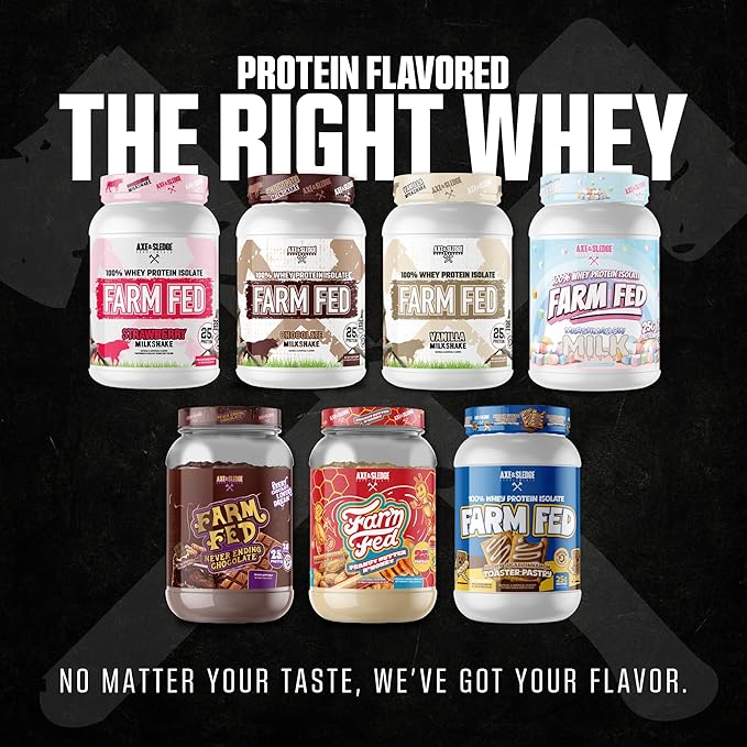 Axe & Sledge Farm Fed 100% Whey Protein Isolate | 25g Protein | Low Carb, Low Sugar, Gluten Free | Protein Powder for Men and Women | Keto | Made in the USA | 28 Servings, Chocolate Milkshake