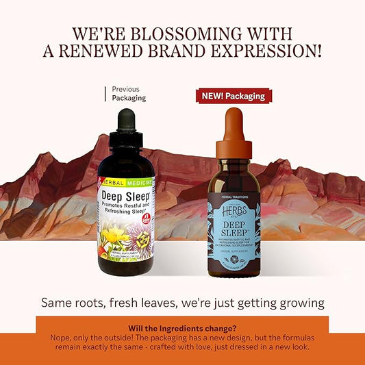 Herbs Etc. Deep Sleep Classic Liquid Extract - Herbal Supplement for Natural & Gentle Sleep Support - Restful Sleep Supplement with Passionflower, Chamomile & Lemon Balm - 4 fl oz (157 Servings)