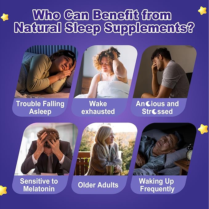 Nextdia Melatonin Free Sleep Gummies, with Magnesium Glycinate, GABA, 5-HTP, L-Theanine, Valerian, Chamomile, Lemon Balm, Vitamin D3 & B6 - Hormone & Drug- Free, Non-Habit Forming,Sugar Free