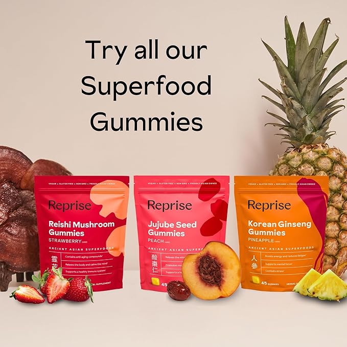 Reishi Mushroom Gummies | Hongo Reishi Mushroom Supplement Gummies (Lingzhi, Ganoderma Lucidum) | Full Spectrum Stress Gummies for Adults | Red Reishi Mushroom | Strawberry Flavor | 45 Count