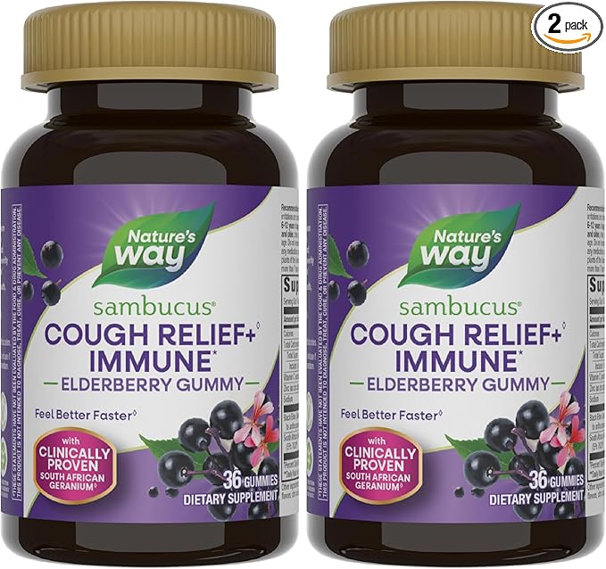 Nature's Way Sambucus Relief Immune Support, 36 CT (Pack of 2)
