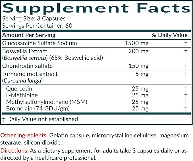 Futurebiotics Glucosamine Chondroitin Turmeric & MSM Advanced Joint Formula, Supports Healthy Joints & Mobility - Non-GMO, 180 Capsules