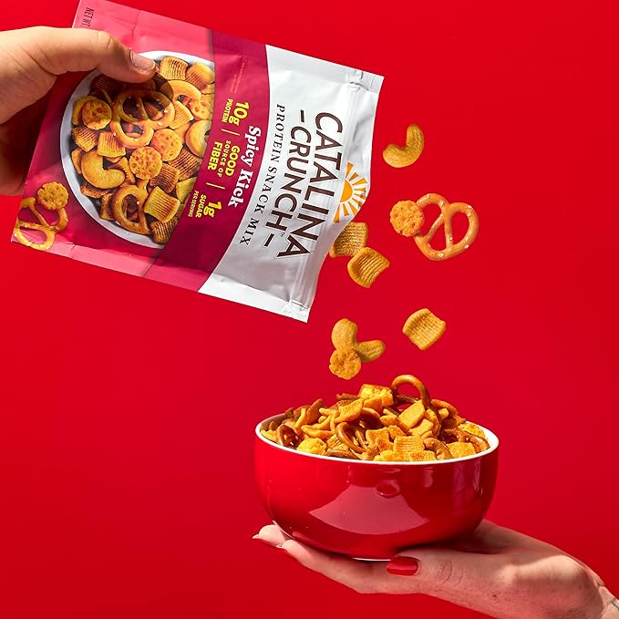 Catalina Crunch Protein Snack Mix with Cheese Crisps - 10g Protein, 1g Sugar per Serving - Good Source of Fiber, Keto, Gluten Free - Spicy Kick, 5.25 Ounce Bag (Pack of 1)
