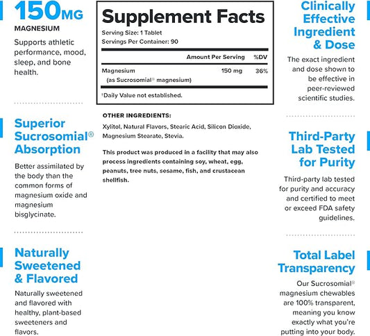Legion Sucrosomial Magnesium Supplements - High Absorption Magnesium Supplement for Women & Men - Magnesium Mineral Supplements to Help Boost Athletic Performance - 90 Serving Mixed Berry