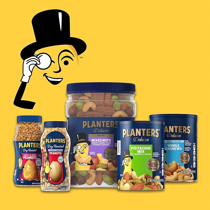 PLANTERS Sweet and Spicy Peanuts, Plant-Based Protein, Sweet & Spicy Party Snacks, Peanut Snack, 16 Oz Jar (Pack of 1)