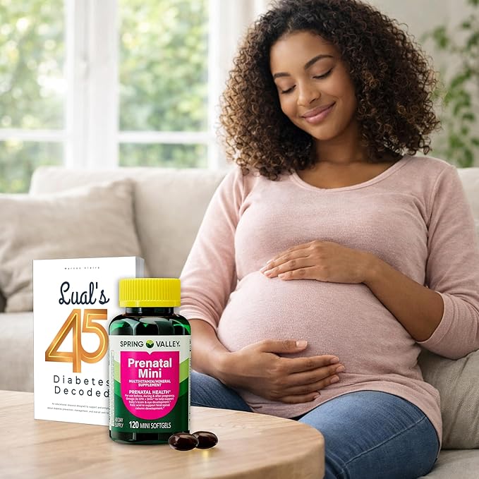 Spring Valley Mini Prenatal Vitamins for Women Softgels. Prenatal Care with DHA for Expectant Mothers. Mini Prenatal Vitamins for Women 240 Soft Gels Bundle with 45 Diabetes Decoded
