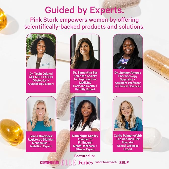 Pink Stork Total Postnatal Vitamins for Women | Vegan DHA, Iron, Folate, B12 | Postpartum Recovery Essentials | Lactation Support for Breastfeeding Moms | Third-Party Tested - 60 Capsules, Berry