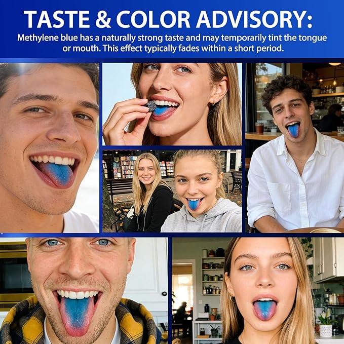 Methylene Blue Gummies 60 Count, 5mg Per Gummy, 99.9% Pure Methylene Blue Supplement, Supports Cognitive Function, Mental Focus & Cellular Energy, Antioxidant Support, Vegan Non-GMO Daily Supplement