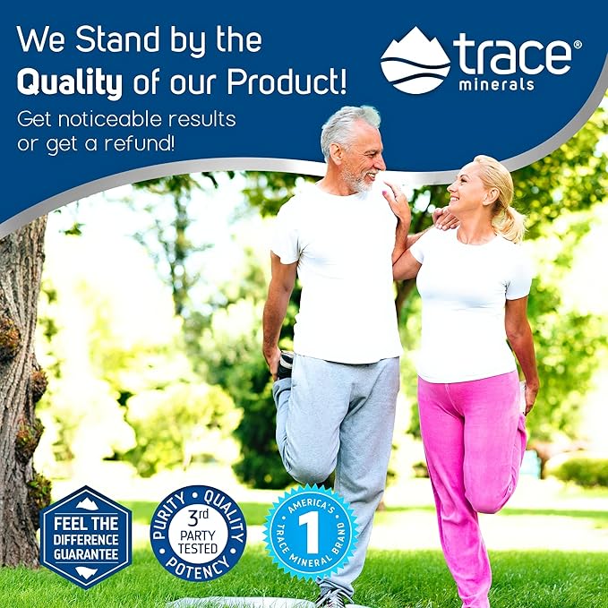 Trace Minerals Liquid Glucosamine Chondroitin MSM | Complete Dietary Supplement for Active Lifestyle | Supports Joints, Cartilage & Mobility | Natural Blueberry Flavor | 32 Servings, 32 fl oz