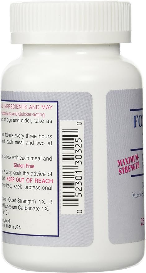 Dee Cee Labs Formula 303 Maximum Strength All-Natural Relaxant Tablets, 250 Tablets; All-Natural Relaxant containing Magnesium for Sore Muscles, Passion Flower, and Valerian Root